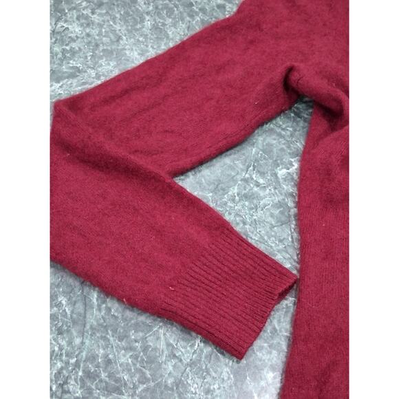 Linea Rossa 100% Pure Cashmere Cardigan Sweater Burgundy Womens S Long Pockets - Picture 10 of 11